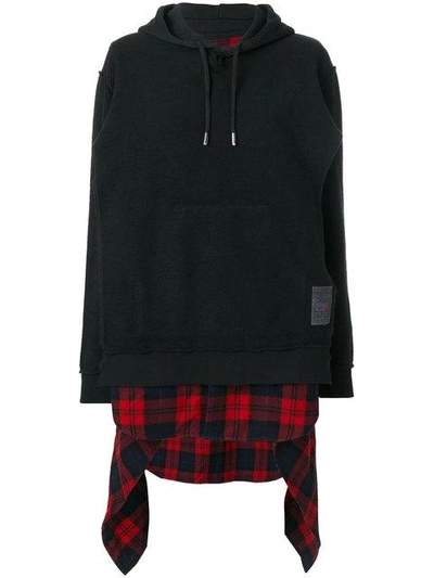 Shop Dsquared2 Flannel-panelled Sweatshirt