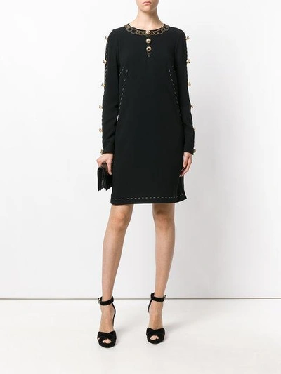 Shop Dolce & Gabbana Buttoned A-line Dress In Black
