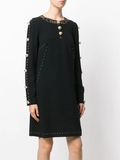 Shop Dolce & Gabbana Buttoned A-line Dress In Black