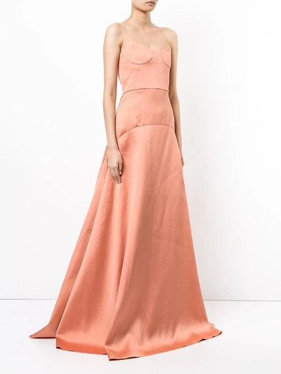 Shop Rochas Panelled Flared Dress In Pink