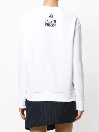 Shop Fausto Puglisi Front Printed Sweatshirt In White