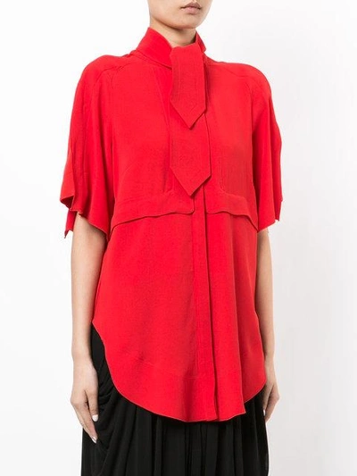 Shop Antonio Berardi Tie Neck Shirt In Red