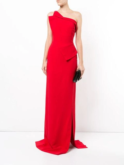 Shop Antonio Berardi Off Shoulder Corset Dress In Red