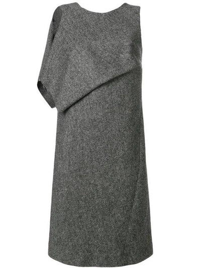 Shop Maison Margiela Draped Panel Shift Dress In Grey