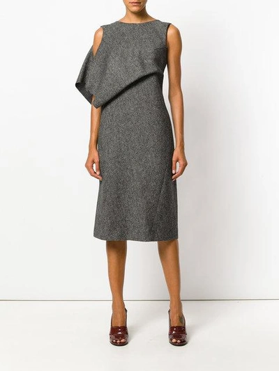 Shop Maison Margiela Draped Panel Shift Dress In Grey