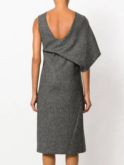 Shop Maison Margiela Draped Panel Shift Dress In Grey