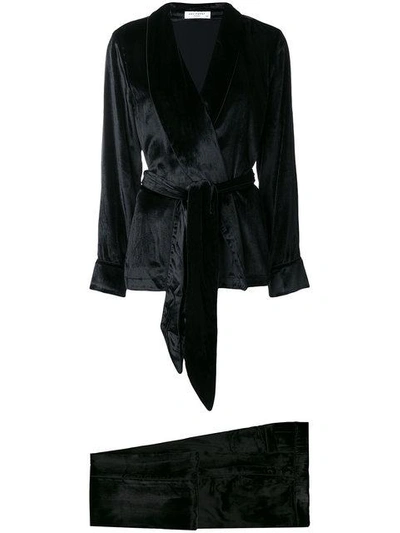 Shop Equipment Tie-waist Pyjama Set - Black