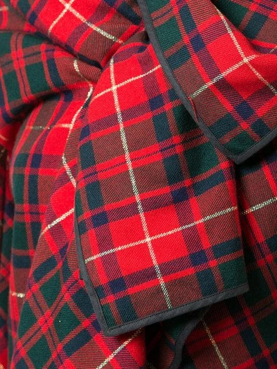 Shop Comme Des Garçons Vintage Tartan Wrap Jacket - Red