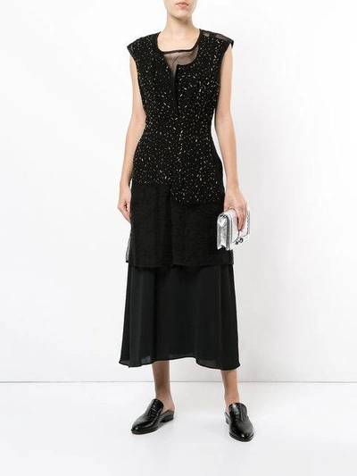 Shop Comme Des Garçons Felt And Lace Dress