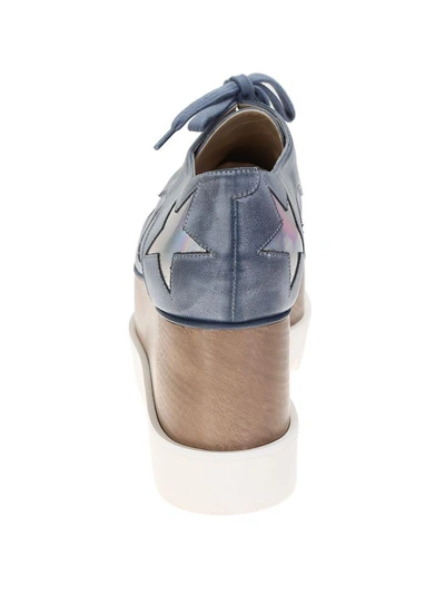 Shop Stella Mccartney Washed Blue Elyse Shoes With Silver Stars