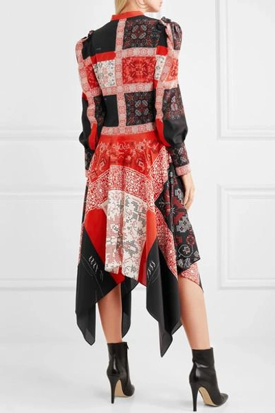 Shop Alexander Mcqueen Printed Silk Midi Dress