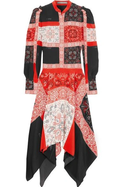 Shop Alexander Mcqueen Printed Silk Midi Dress