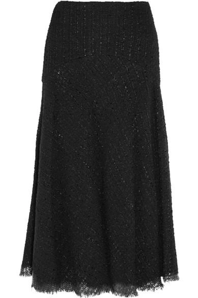 Shop Alexander Mcqueen Metallic Bouclé-tweed Midi Skirt