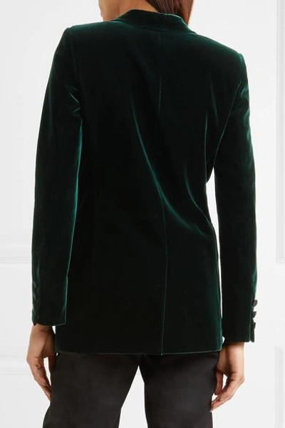 Shop Saint Laurent Satin-trimmed Velvet Tuxedo Blazer