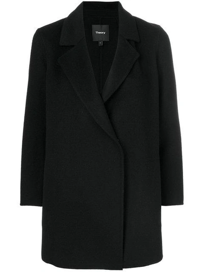 Shop Theory Concealed Front Coat - Black