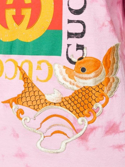 鲤鱼刺绣logo印花T恤