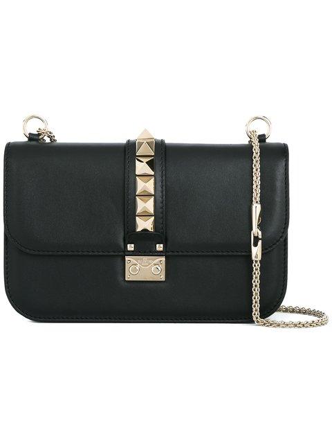 valentino lock medium leather shoulder bag