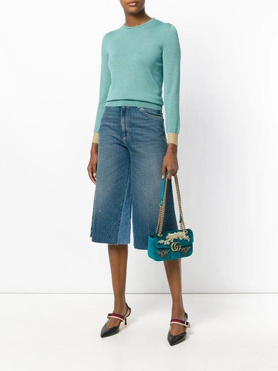 Shop Gucci Gg Marmont Beaded Shoulder Bag