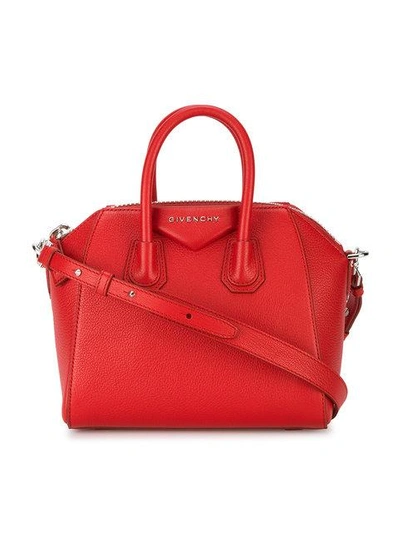 Shop Givenchy Mini Red Antigona Shoulder Bag