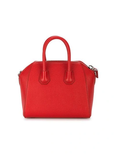 Shop Givenchy Mini Red Antigona Shoulder Bag