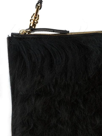 Shop Atp Atelier Black Lucca Shearling Shoulder Bag