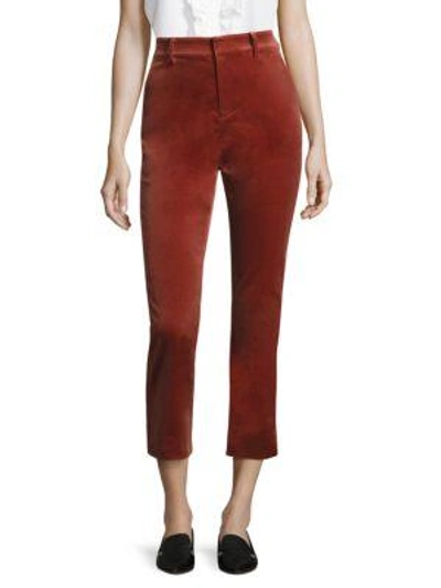 Frame Tailored Velvet Cropped Pants In Spice