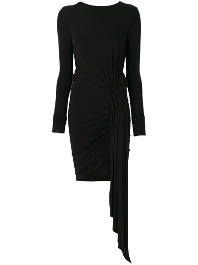 Alexandre Vauthier Draped Stretch Jersey Mini Dress In Black | ModeSens