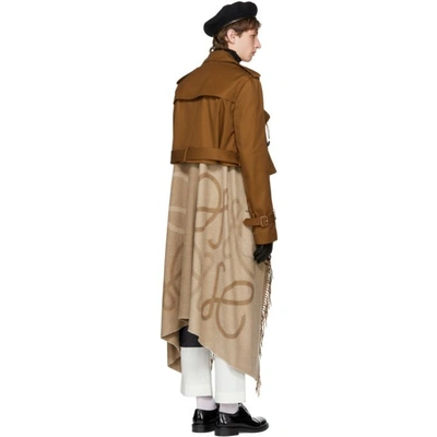 Shop Loewe Brown Blanket Trench Coat