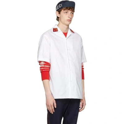 Shop Gucci White Saturn Bowling Shirt