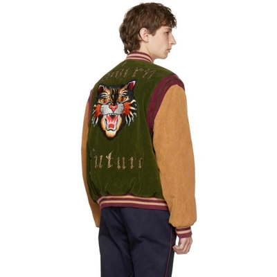 Shop Gucci Multicolor Corduroy 'modern Future' Bomber Jacket