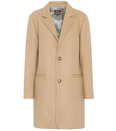 Shop Apc Wool-blend Coat In Leige