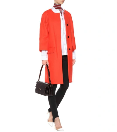 Shop Marni Wool-blend Coat In Poppy Red