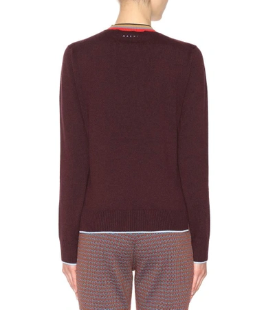Shop Marni Cashmere-blend Sweater In Dark Raisie