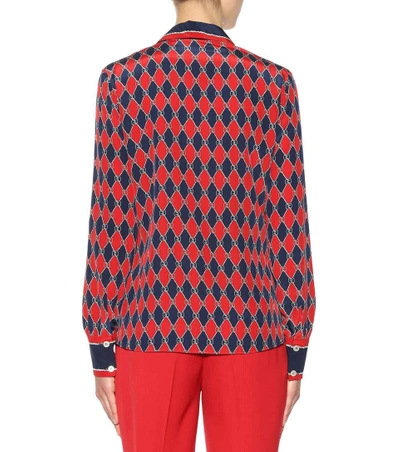 Shop Gucci Printed Silk Shirt In Multicoloured