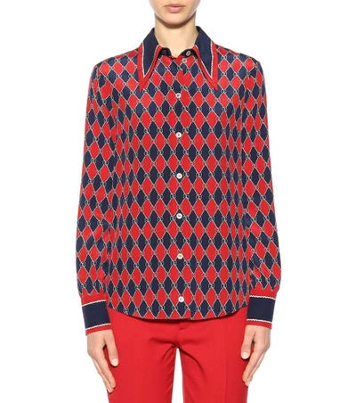 Shop Gucci Printed Silk Shirt In Multicoloured