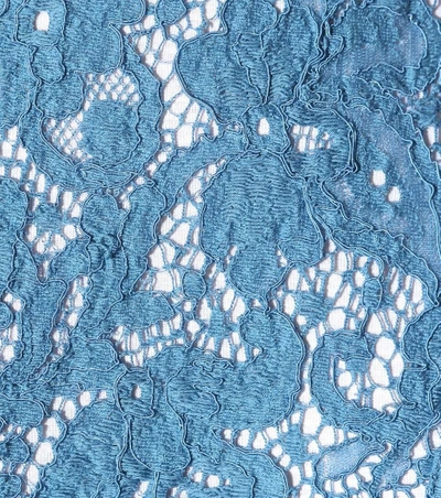 Shop Miu Miu Cotton Lace T-shirt Dress In Blue