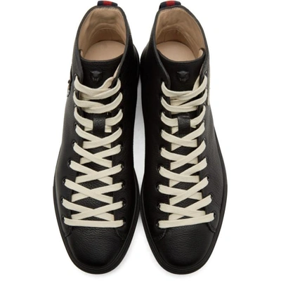 Shop Gucci Black Angry Cat & Ufo Major High-top Sneakers In 1066 - Black