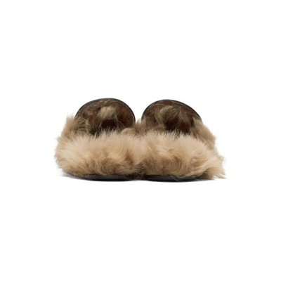 Shop Gucci Black Fur Tiger Princetown Slippers In 1063 Black