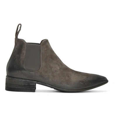 Shop Marsèll Grey Suede Cuneo Chelsea Boots