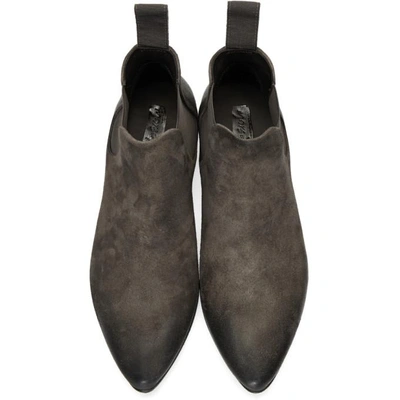 Shop Marsèll Grey Suede Cuneo Chelsea Boots