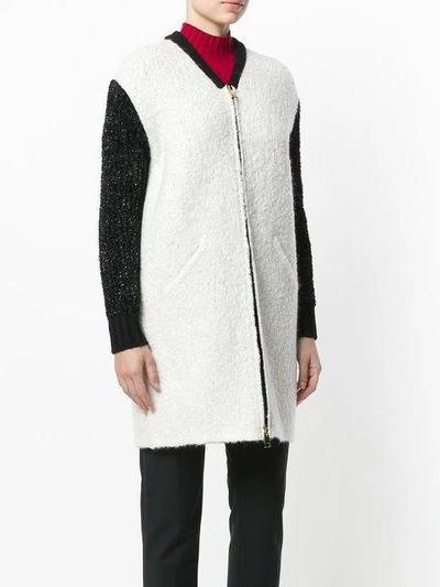 Shop Lanvin Contrast Sleeve Coat In White