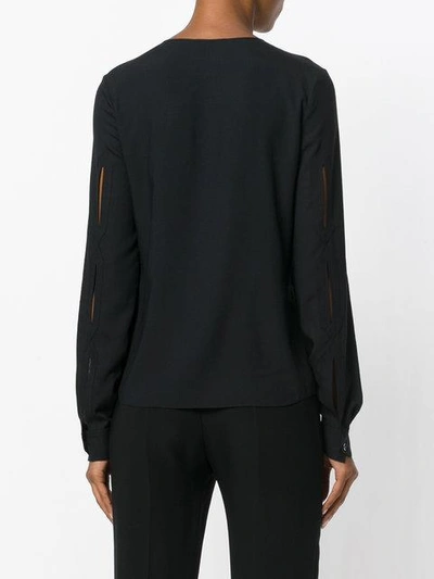 Shop Saint Laurent Tassel Detail Blouse - Black