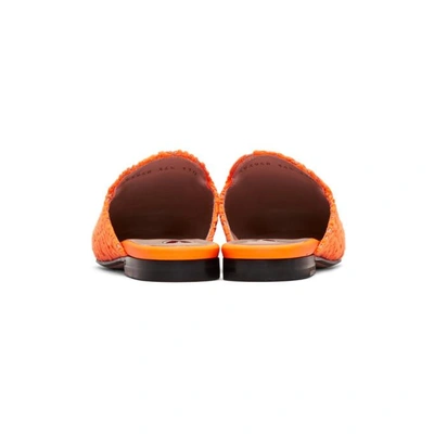 Shop Gucci Orange Lace Princetown Slippers