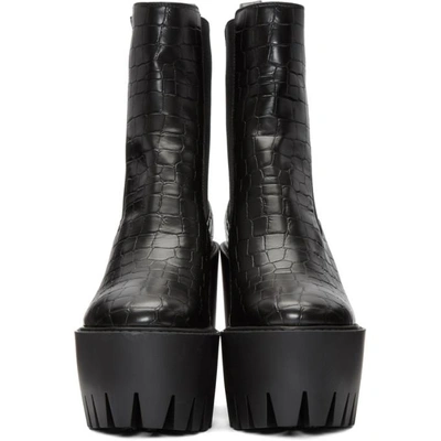 Shop Stella Mccartney Black Croc Monster Boots