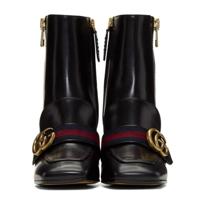 Shop Gucci Black Pearl And Stud Peyton Boots In 1061 Black