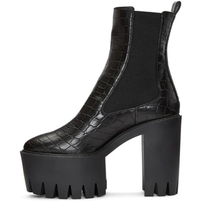 Shop Stella Mccartney Black Croc Monster Boots