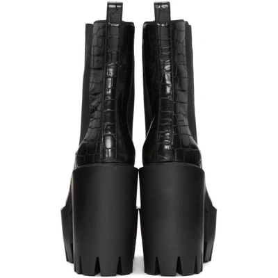 Shop Stella Mccartney Black Croc Monster Boots