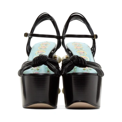 Shop Gucci Black Pearl And Stud Platform Sandals