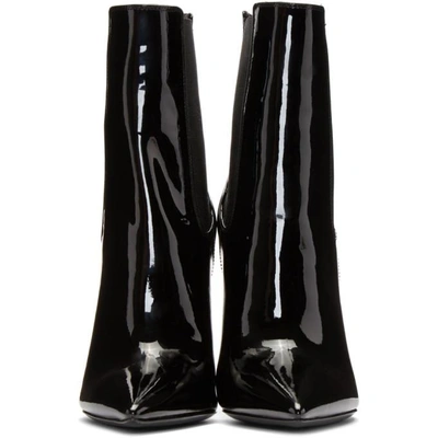 Shop Saint Laurent Black Patent Opyum Chelsea Boots