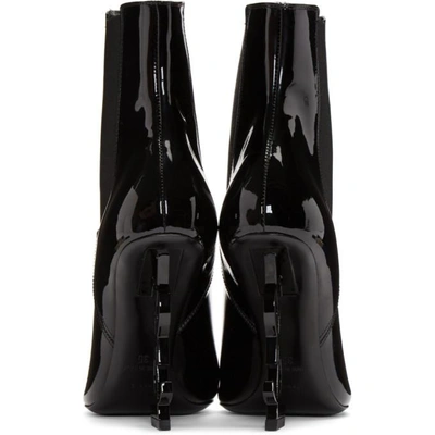 Shop Saint Laurent Black Patent Opyum Chelsea Boots